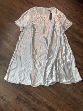 NWT Banana Republic Light blue Satin Swing Dress